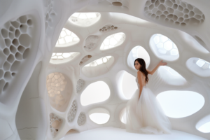 Ecodome with woman with white dress