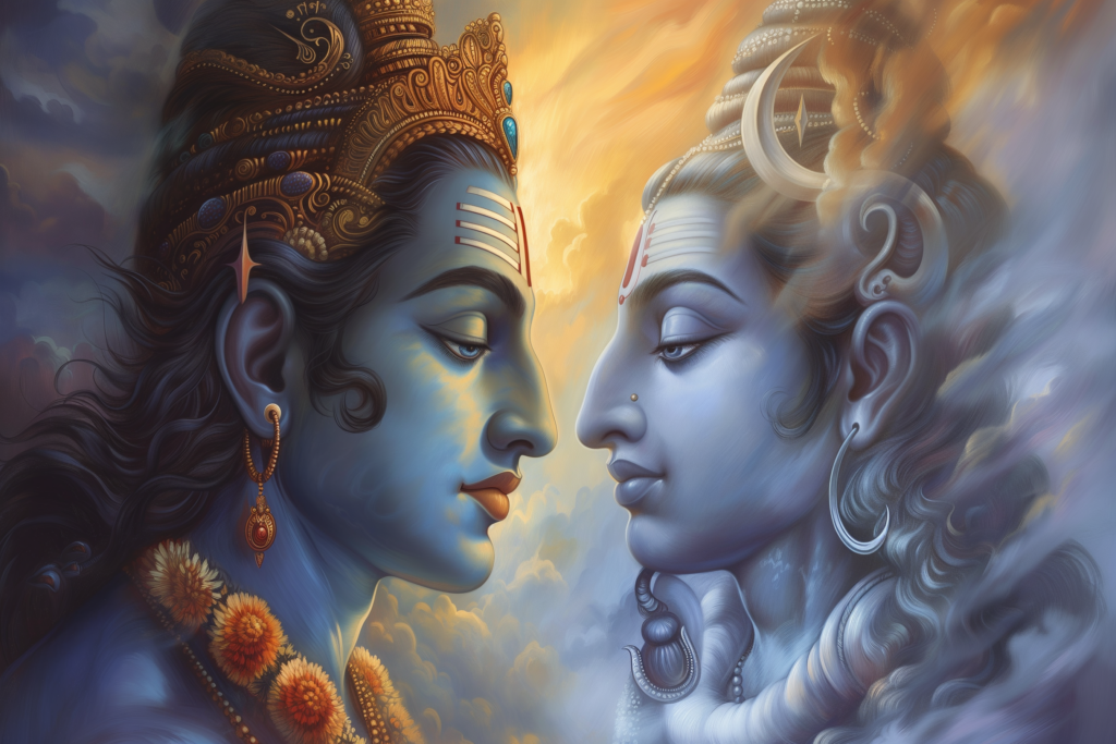 Vishnu and shiva